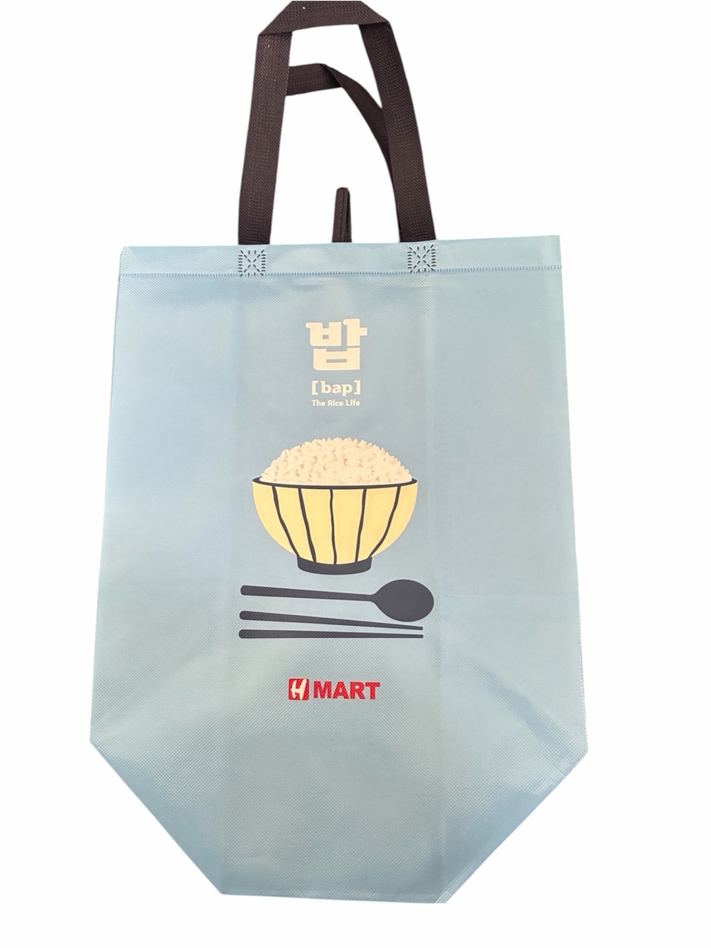 HMart Reusable Shopping Bag – “Bap / The Rice Life” – Blue Tote